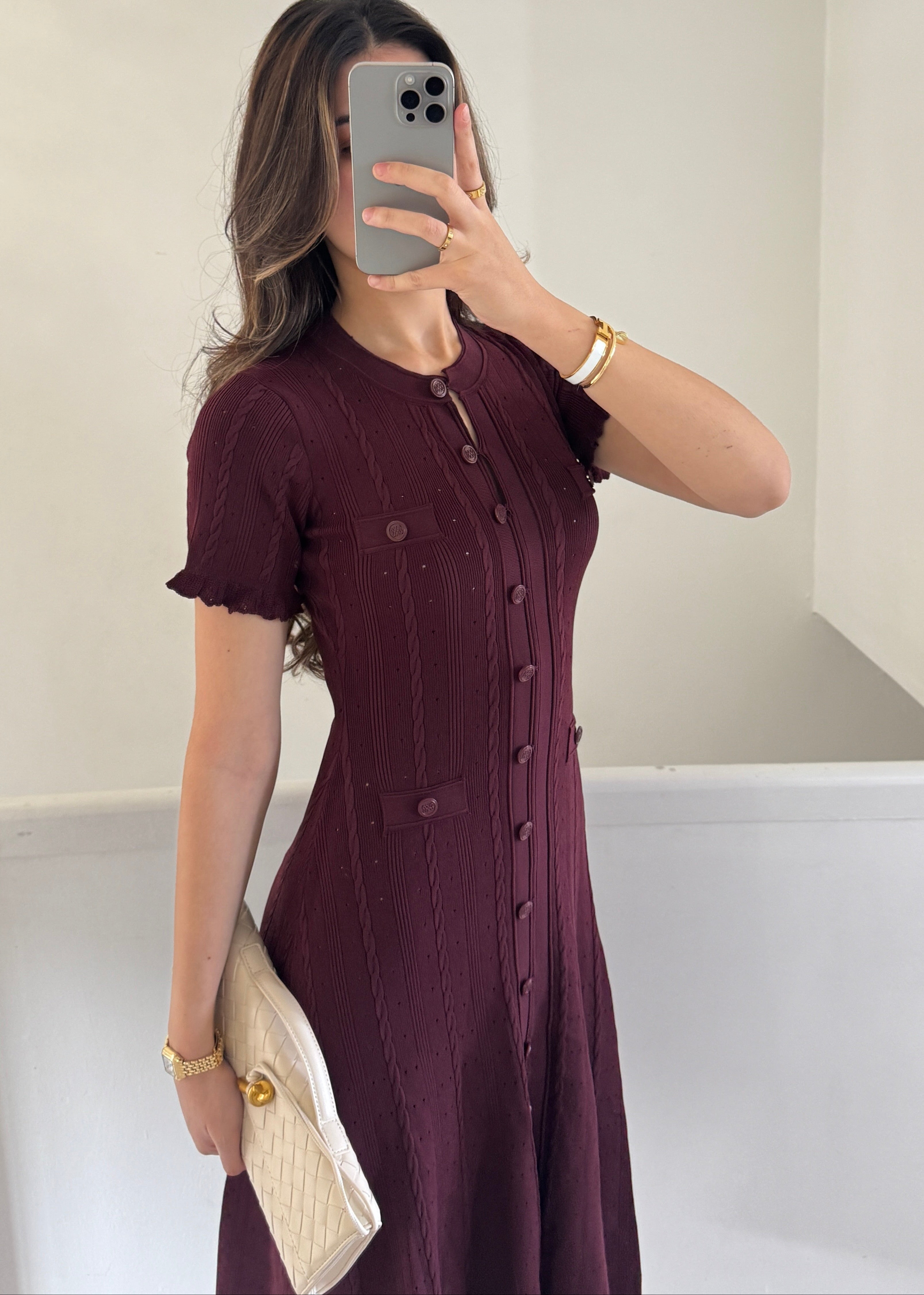 Valentina Dress- Burgundy