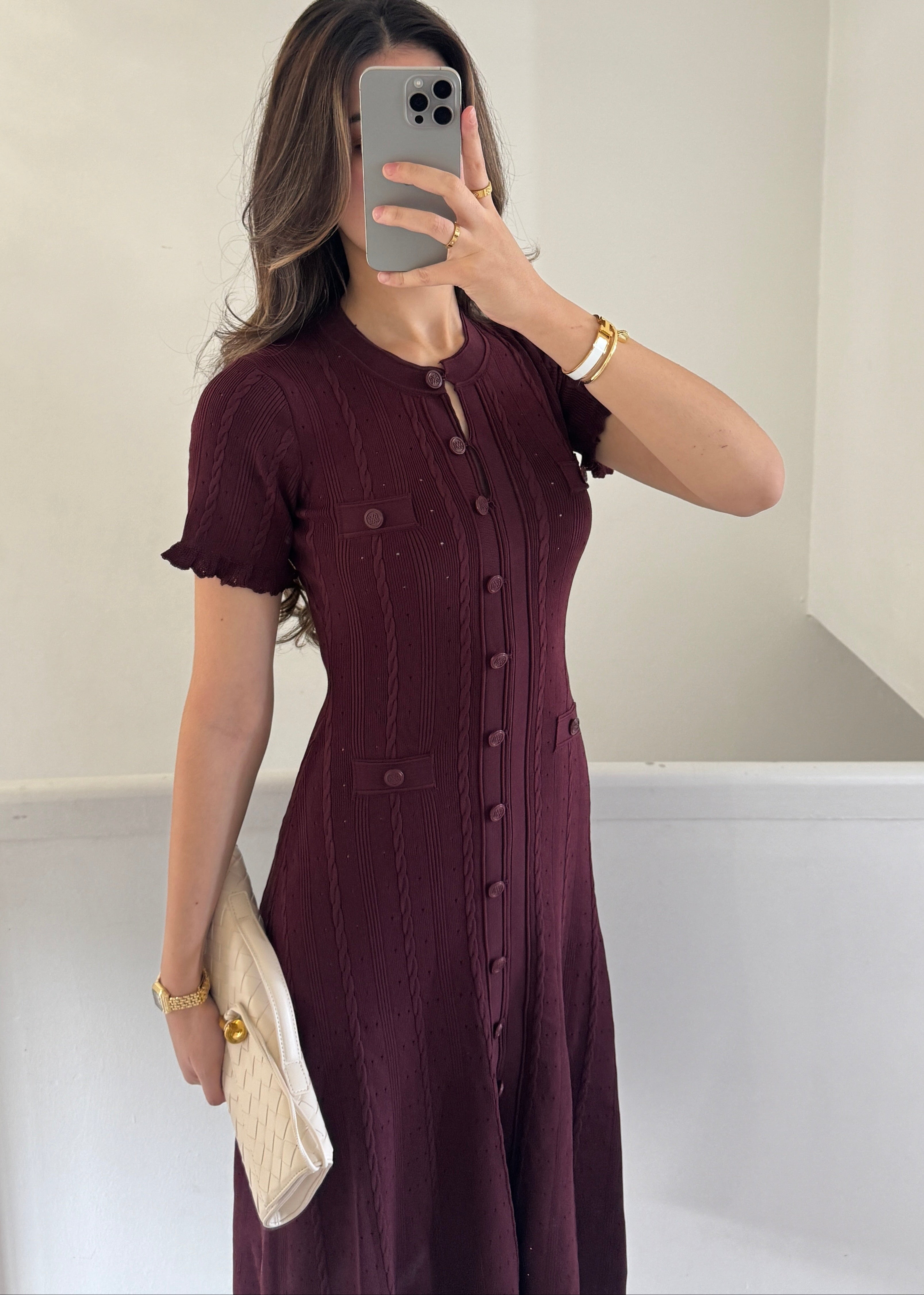Valentina Dress- Burgundy