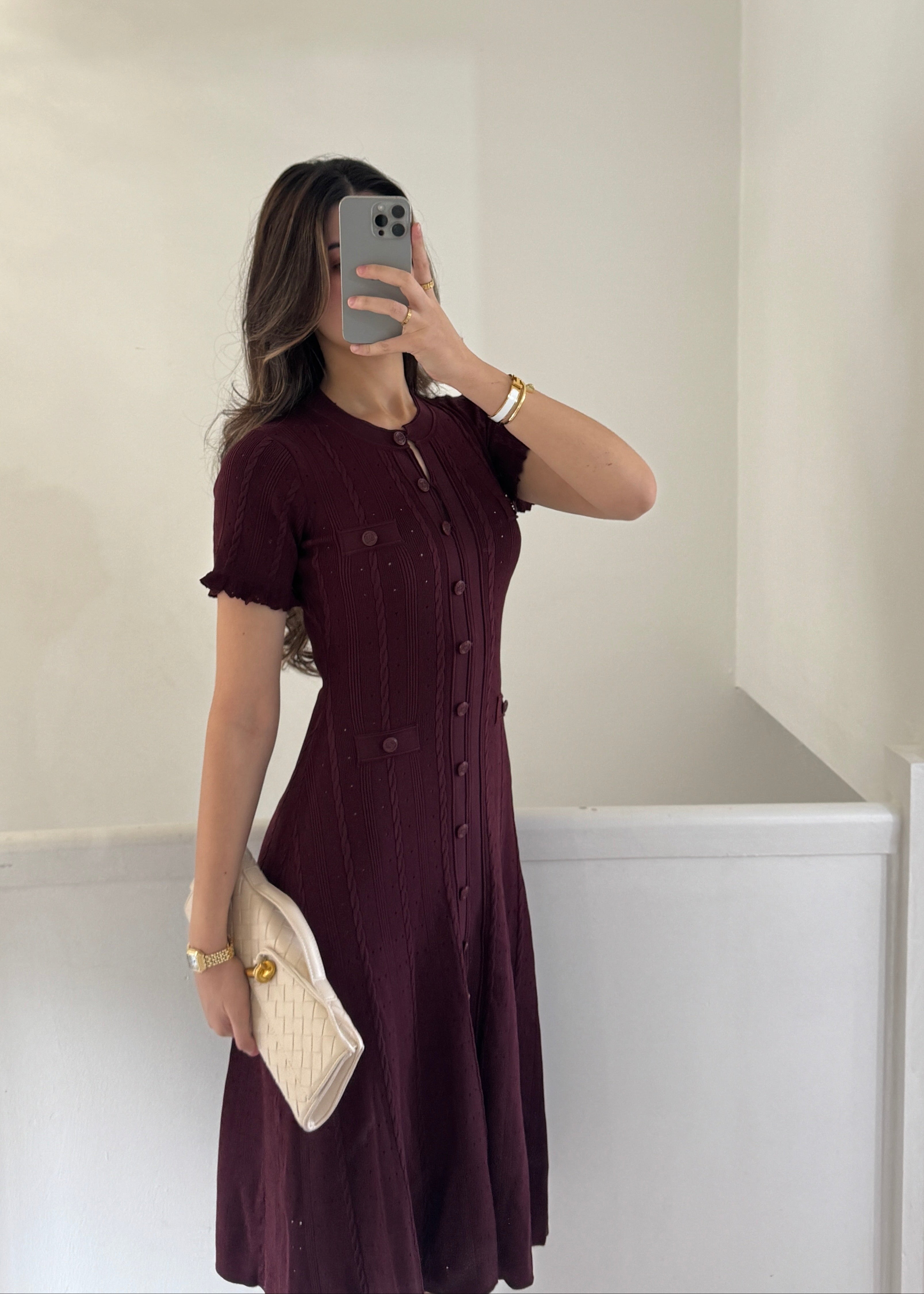 Valentina Dress- Burgundy