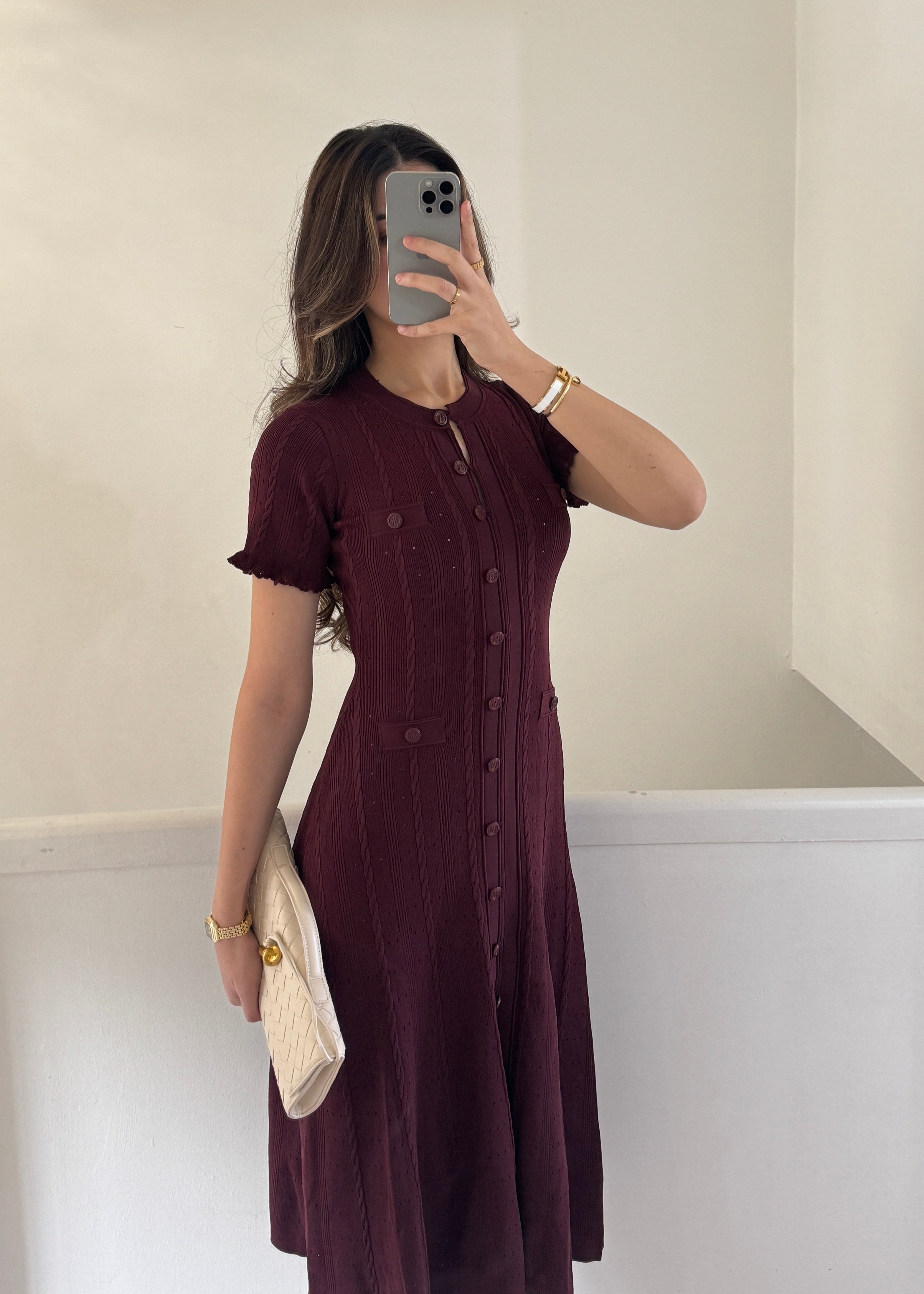Valentina Dress- Burgundy