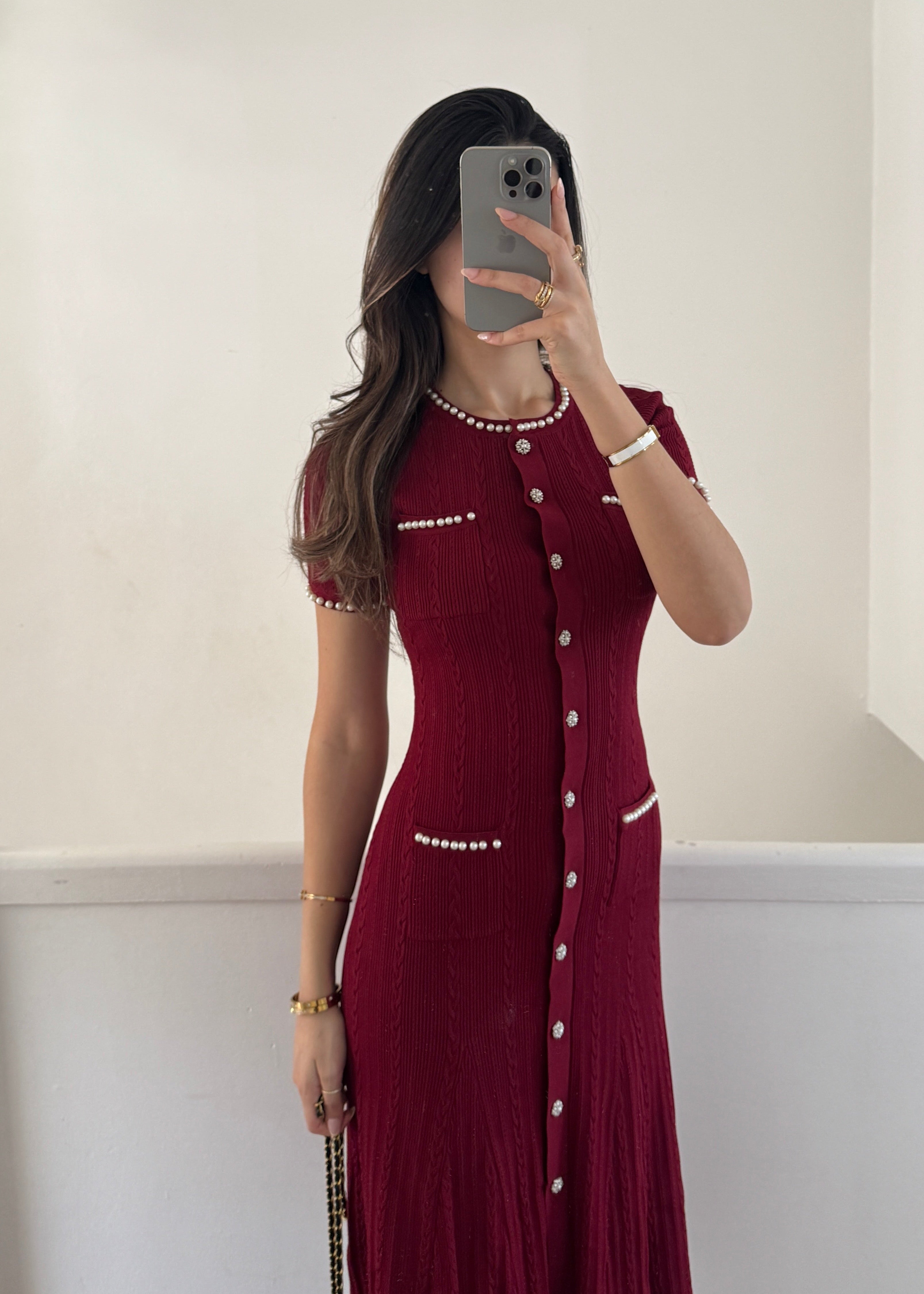 Alysa dress- burgundy