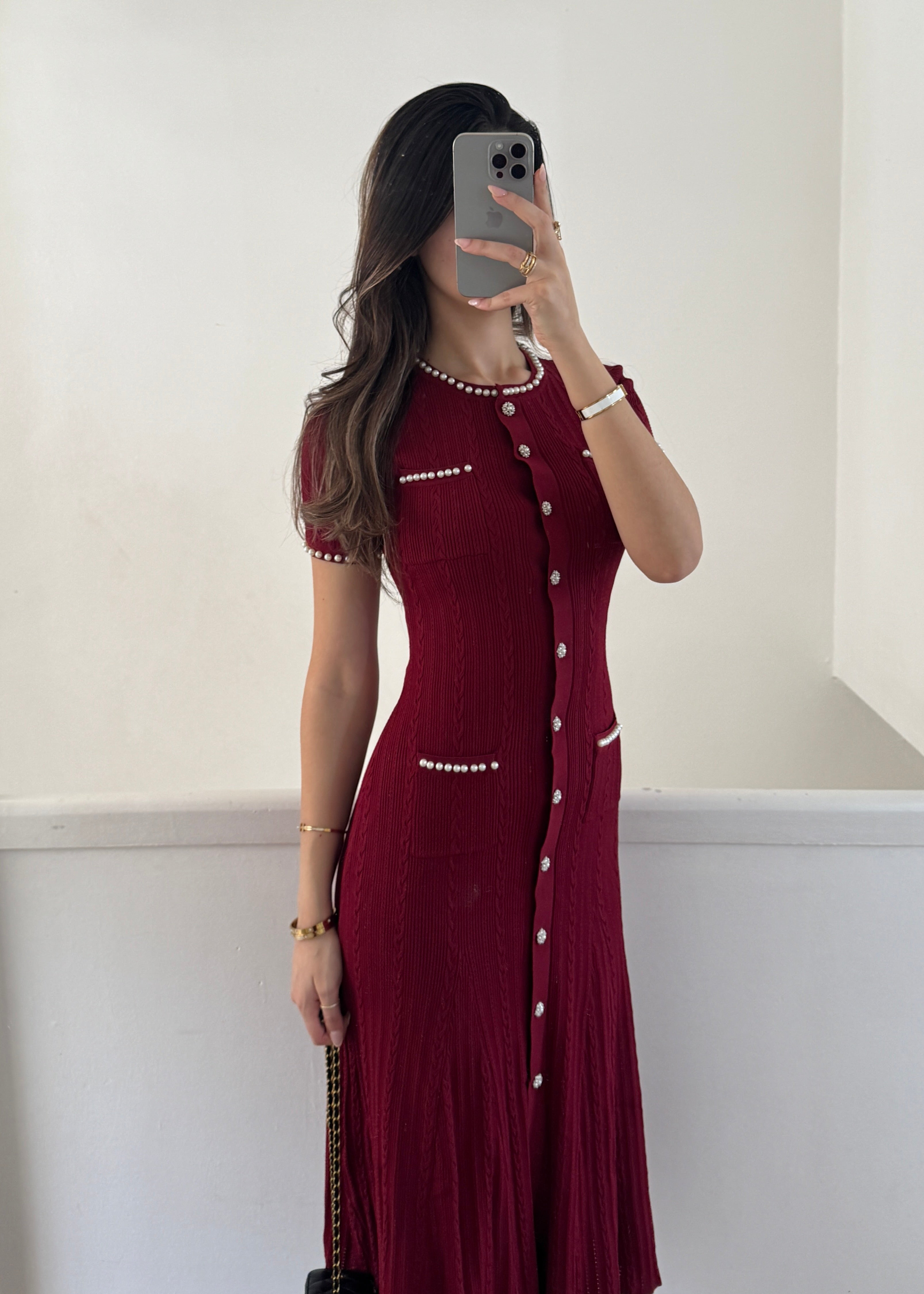 Alysa dress- burgundy