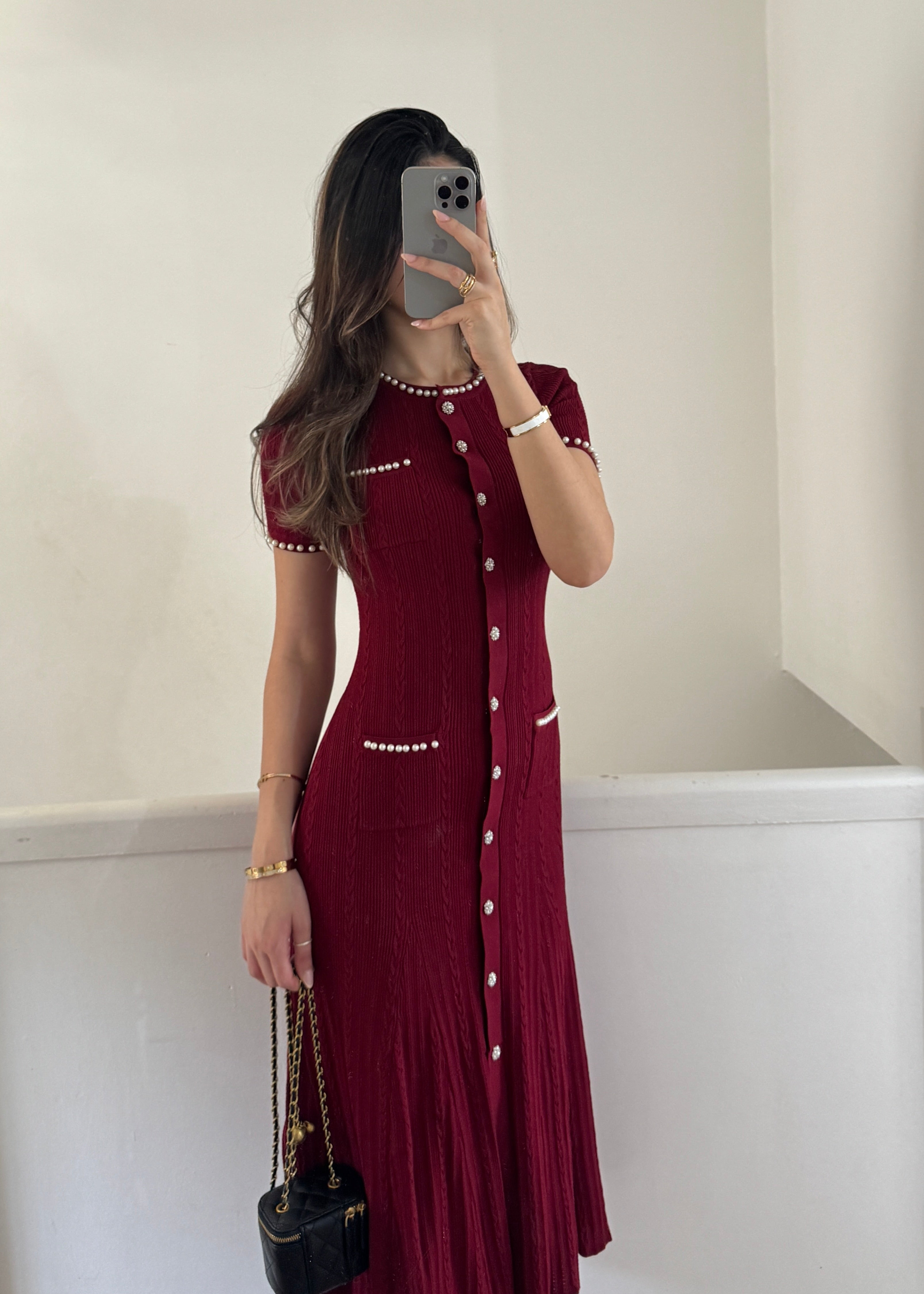 Alysa dress- burgundy