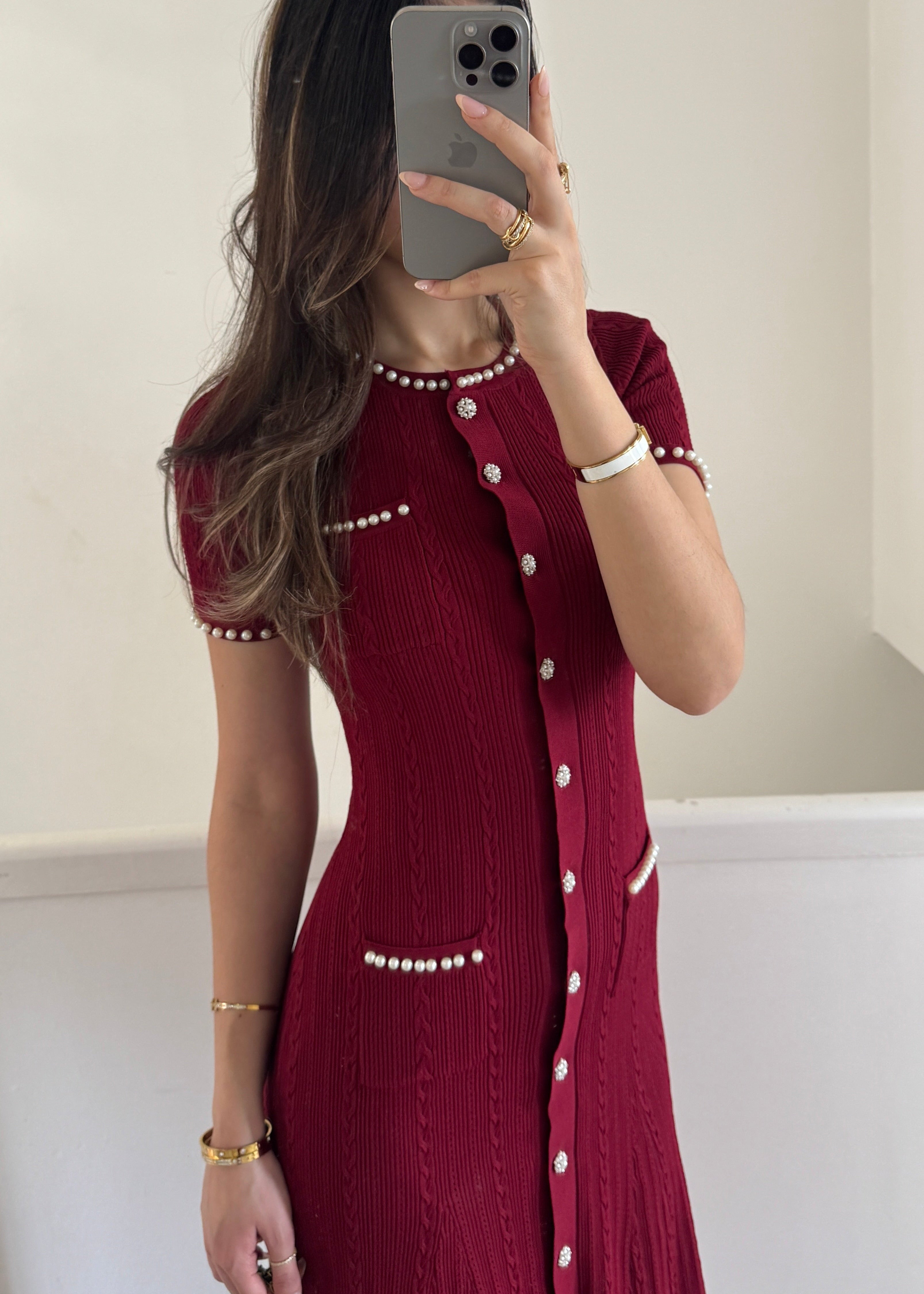 Alysa dress- burgundy