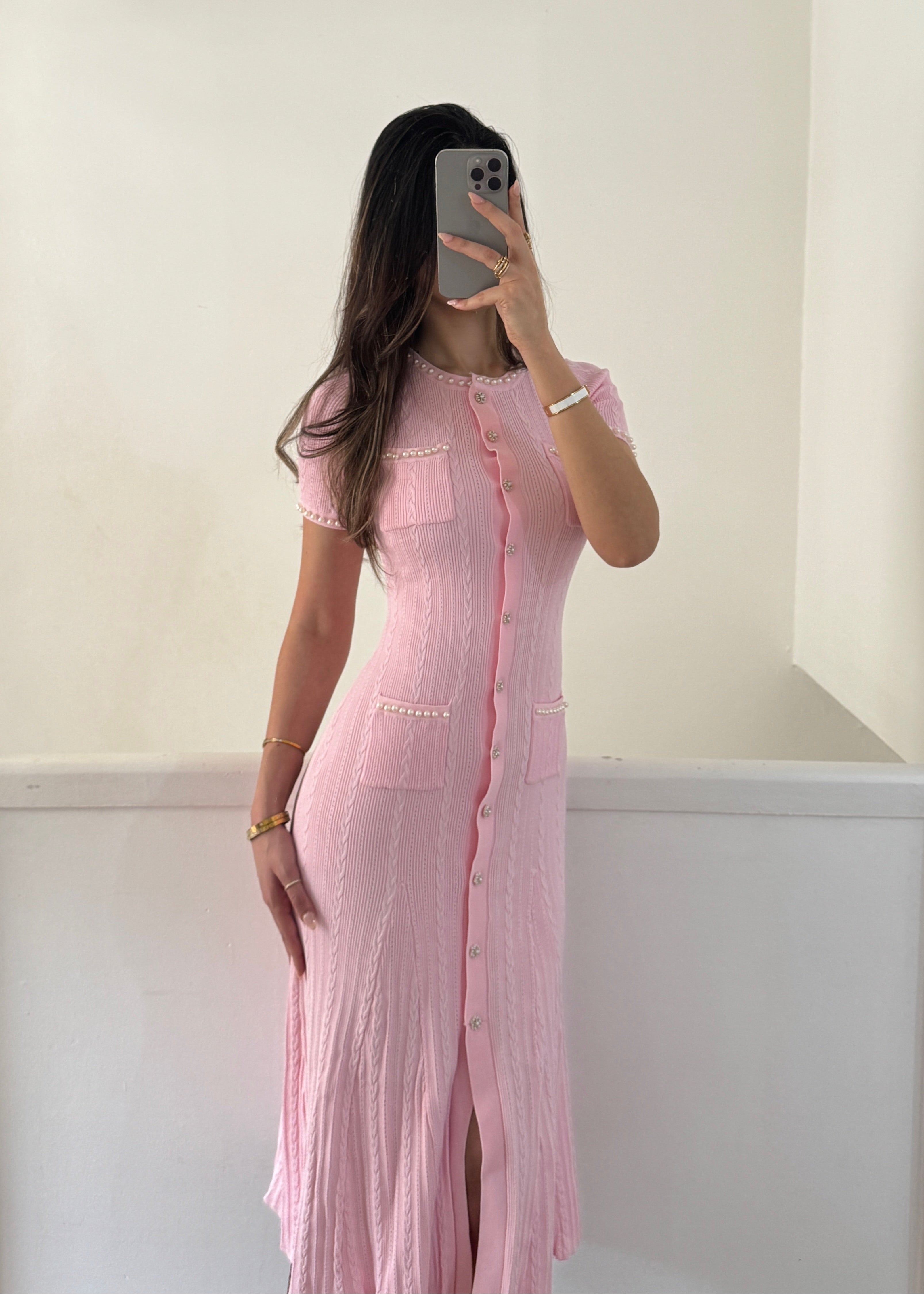Alysa dress- baby pink