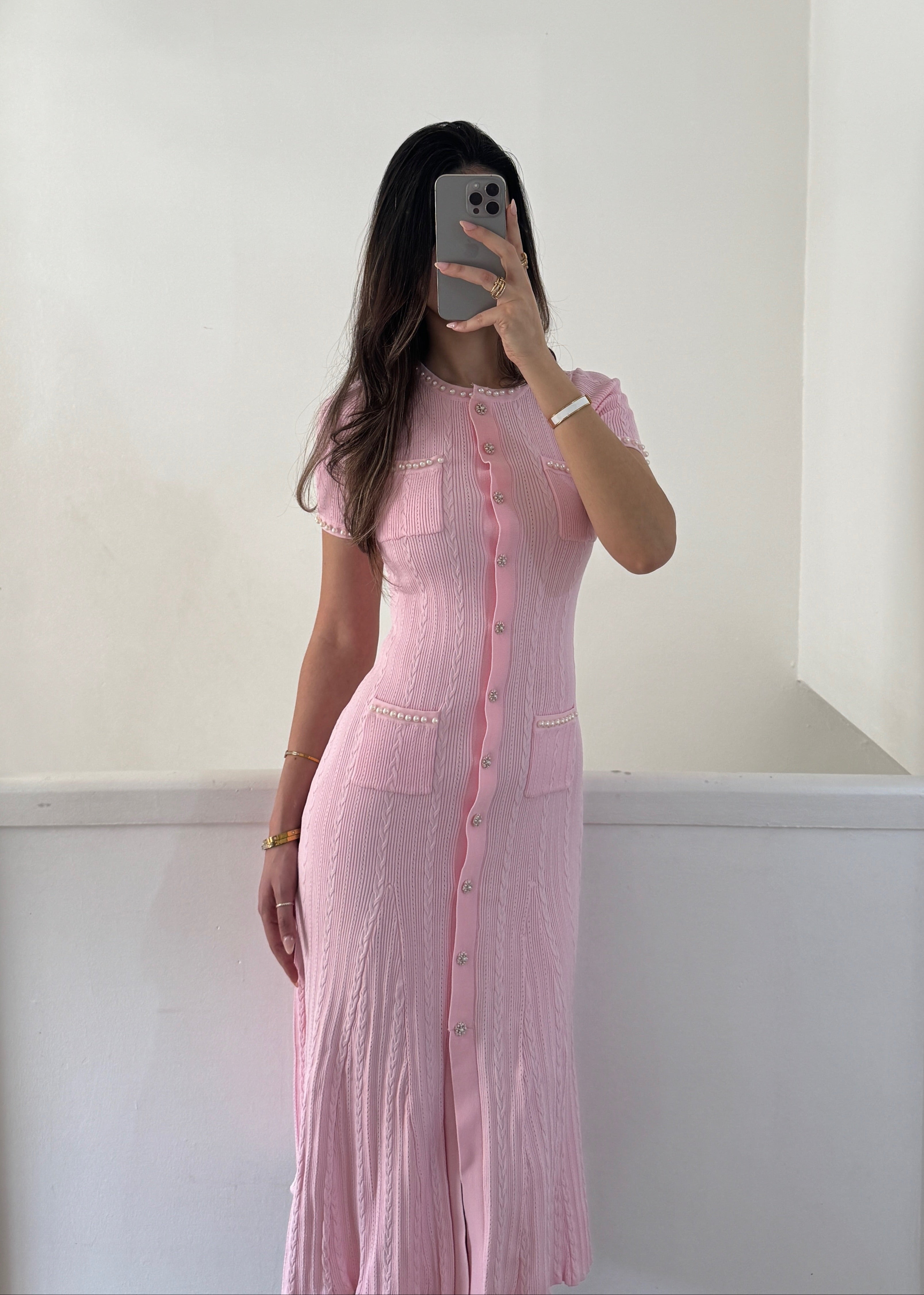 Alysa dress- baby pink